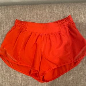 Lululemon carnation red shorts, size 6, 2.5”